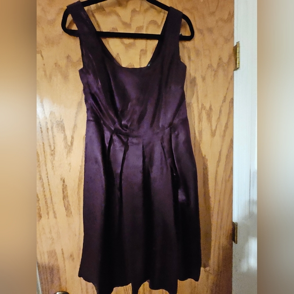 Banana Republic 100% Silk Dress Sleeveless Eggplant Color Lined Size 10 - Picture 12 of 13
